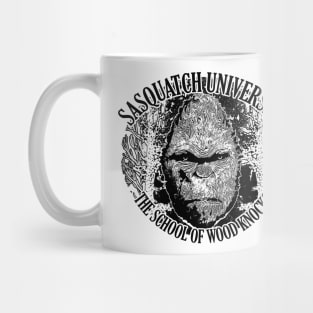 Sasquatch University The School of Wood Knocks Funny Bigfoot Believe Hide and Seek Mug